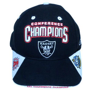 VTG Oakland Raiders Hat 2002 AFC Conference Champions NFL Super Bowl XXXVII Cap